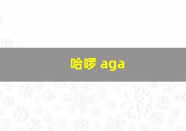 哈啰 aga